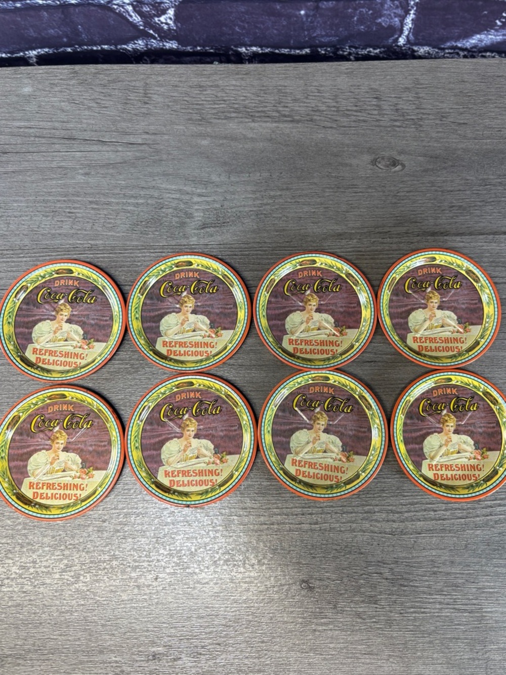 Vintage Coca Cola 75th Anniversary Retro Round Tin Coasters